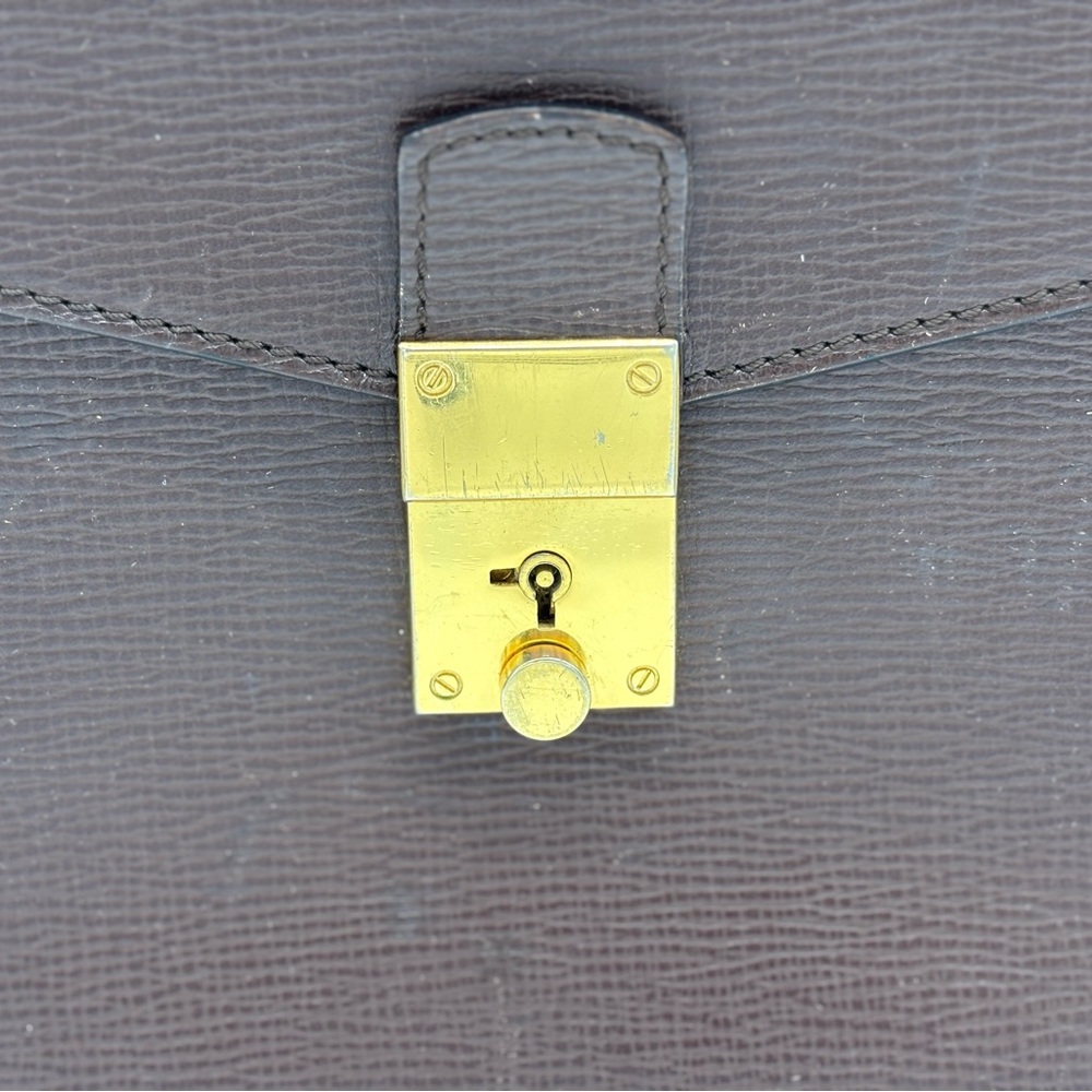 Vintage Celine Brown Leather Clutch with Strap - Picture 3 of 11